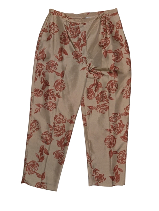 Adrianna Papell Pants - Adrianna Papell Beige Silk Beaded Pants Size 16